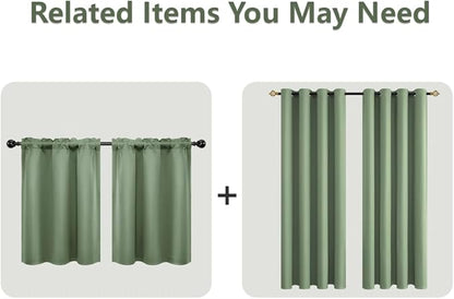 Mrs.Naturall Sage Green Grommet Blackout Curtains for Bedroom 52x96 Inch Length