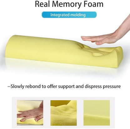 Recliner Leg Pillow Memory Foam Non-Slip Long Bolster Pillow for Legs, Knees, Lower Back and Head, Lumbar Support Pillow 23.6x8x4 Inch Coffee