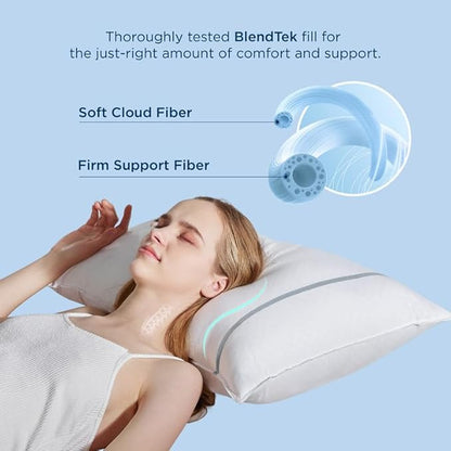 Bedsure Hotel Pillows - Luxury Bed Pillows for Sleeping with Decoration Strip Breathable Cover Soft & Supportive Pillows for Side, Back or Stomach Sleepers (2, Grey, Standard)