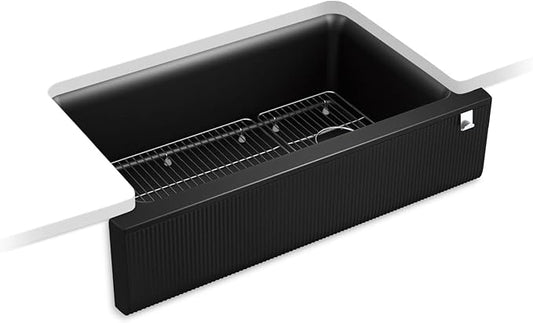 Cairn Undermount Single-bowl Farmhouse Kitchen Sink with Fluted Design