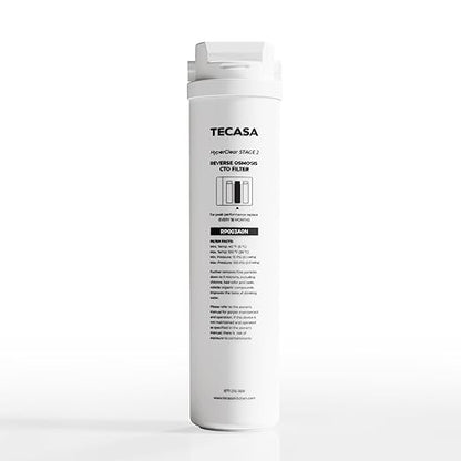 Carbon Block Filter, Replacement for TECASA Under Sink Tankless Reverse Osmosis System, 1-year Lifetime