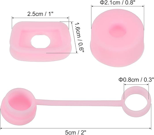 PATIKIL Silicone Spill Stopper for Straw Cup 2.0 40oz/ 30oz, Set of 9 Tumbler Accessories Including 3 Straw Cover Cap, 3 Square Spill Stopper and 3 Round Leak Stopper, Pink