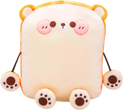 Toast Bread Plush Pillow Toy Bread Doll Funny Cute Food Plushies Stuffed Animal Soft Birthday Party Xmas Gifts 12in (Bread Bear, OneSize)