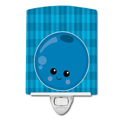 Caroline's Treasures BB6984CNL Blueberry Face Ceramic Night Light Compact, UL-Certified, Ideal for Bedroom, Bathroom, Nursery, Hallway, Kitchen, 6x4x3, Multicolor