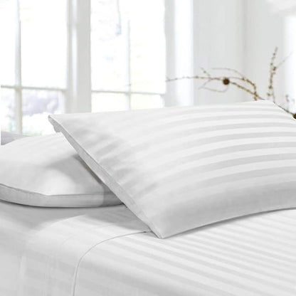 Youth Pillowcase 16x22 Inch Set of 2 PC Kids Travel Pillow Case Cover Envelope Closure 600 Thread Count 100% Soft Egyptian Cotton Youth Toddler Pillowcase 16x22, White Stripe