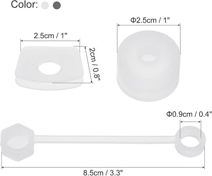 PATIKIL Silicone Spill Stopper for Straw Cup 1.0 2.0 40oz/ 30oz, Set of 9 Tumbler Accessories Including 3 Straw Cover Cap, 3 Square Spill Stopper and 3 Round Leak Stopper, Clear/Grey
