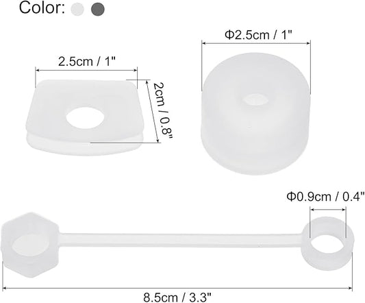 PATIKIL Silicone Spill Stopper for Straw Cup 1.0 2.0 40oz/ 30oz, Set of 9 Tumbler Accessories Including 3 Straw Cover Cap, 3 Square Spill Stopper and 3 Round Leak Stopper, Clear/Grey