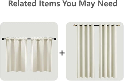 Mrs.Naturall Beige Curtains 42x54 Inches Long for Dining Room 2 Panels Blackout Room Darkening Curtain for Bedroom