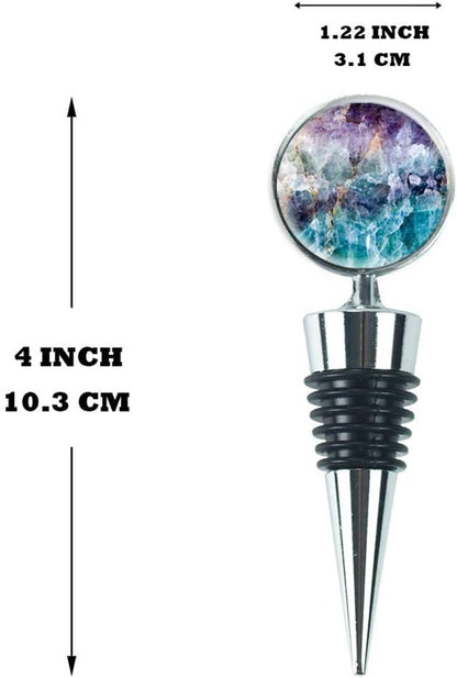LIZIMANDU Wine Bottle Stoppers,Set of 4 Stainless Steel Wine Stoppers For Gifts, Bar, Holiday Party, Wedding(4-Quicksand Scenery)