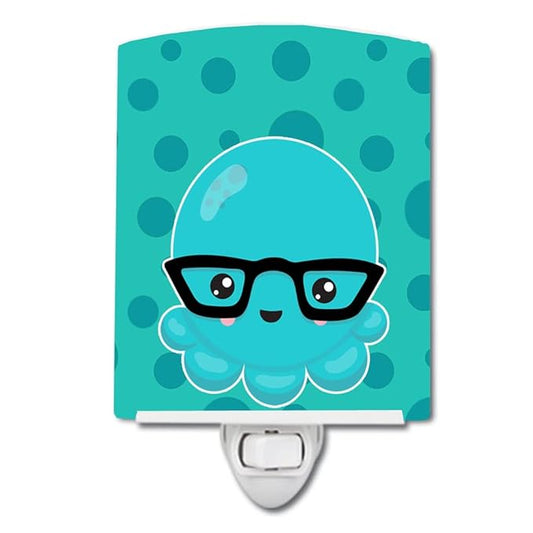 Caroline's Treasures BB8798CNL Ocean Octopus Ceramic Night Light Compact, UL-Certified, Ideal for Bedroom, Bathroom, Nursery, Hallway, Kitchen, 6x4x3, Multicolor