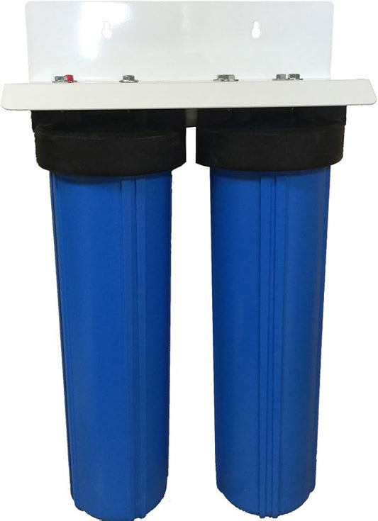 20-inch 2 Stage Pentek Big Blue Whole House Filter with Radial Flow Carbon and Catalytic Carbon/KDF85 for Rotten Egg Smell, Iron, Chemicals, Tastes, and Odors