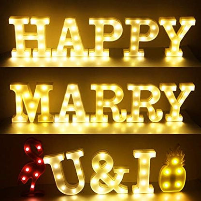 Creation Core 8.7" Tall Large LED HAPPY BIRTHDAY Marquee Signs Battery Operated Warm White Light Up Letters for Birthday Party Decorations Gift, HAPPY BIRTHDAY