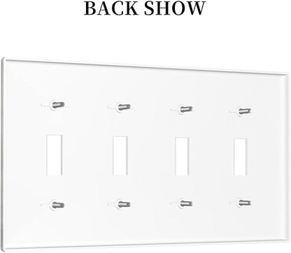 Blue Butterfly Rustic Flower Inspirational Quotes Quad Toggle Light Switch Covers 4 Gang Wall Plate Decorative Switchplate Electrical Faceplate for Farmhouse Country Bedroom Kitchen Decor