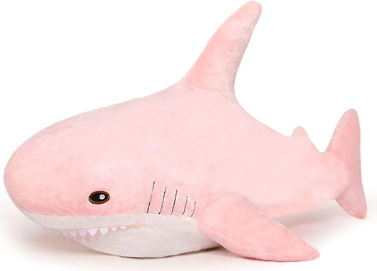 MorisMos Pink Shark Plush Toy, 40in Stuffed Animal, Giant Shark Stuffed Toy for Kids, Cuddly Plush, Birthday, Christmas Gift