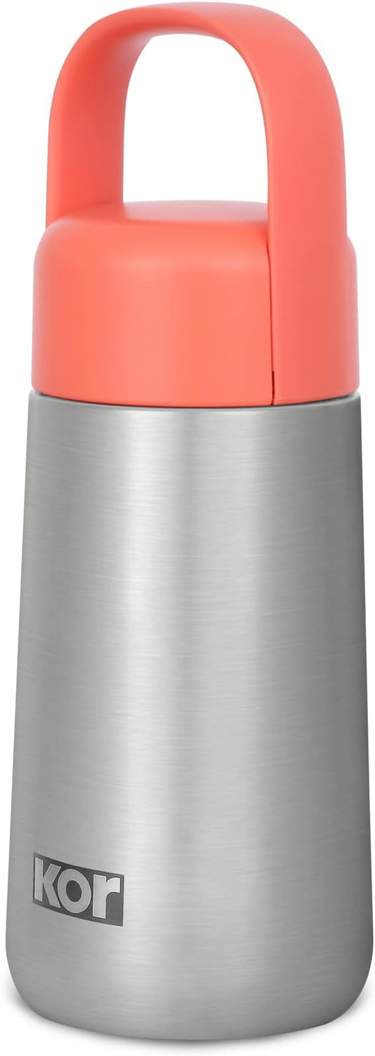 KOR Melrose 12oz Double Wall Insulated Water Bottle - Keeps Beverages Hot for 12hrs, Cold for 24hrs - Stainless Steel Design - Contoured Perfect Spout for Drinking