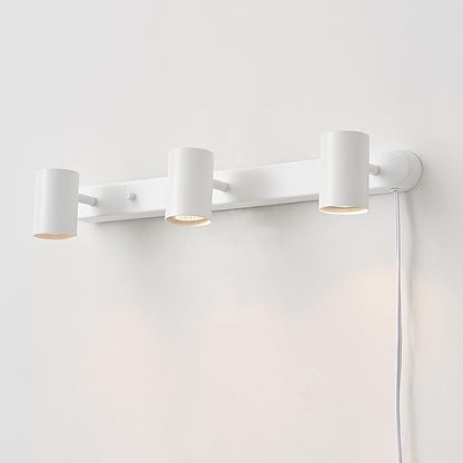 Globe Electric 60024 22" 3-Light Plug-in Track Lighting, Matte White, 15 Foot Cord, in-Line On/Off Rocker Switch, Kitchen, Bathroom, Home Essentials, Ceiling Light, Dorm, Dining Room, Hallway