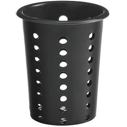 OCS Parts Perforated Utensil Drying Cups | Black | Set of 3 | Plastic Flatware Holder Cylinders for Kitchen Counter Organization