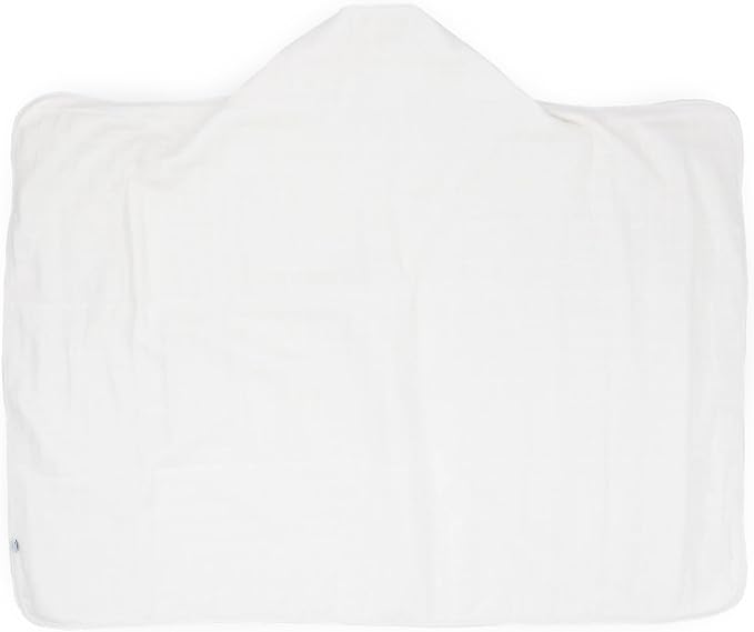 Little Unicorn Cotton Muslin & Terry Hooded Towel, Larger Size 1-6 Years, White