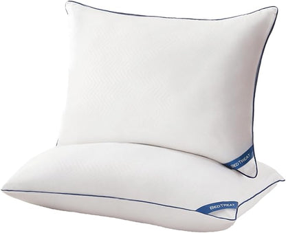 BedTreat Bed Pillows for Sleeping, Super Soft Down Alternative Pillows Queen Size Set of 2, Cooling Hotel Quality Pillows for Back, Stomach or Side Sleepers
