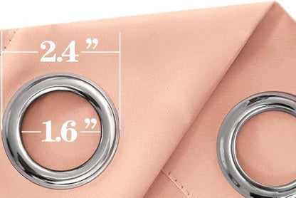 Mrs.Naturall Blush Pink Blackout Curtains for Bedroom 96 Length,2 Panel Set Grommet Extra Long Room Darkening Curtains for Kids Girls Room Living Room,52x96 Inches Long,Peach Pink