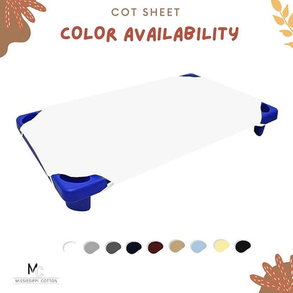 Pack of 24 Cot Sheet for Daycare Preschool Cot Bed -Polyblend Fabric with Corner Elastic Cots Sheets Fits On 22" X 40" Inches Size Toddler and Preschool Daycare Cot White 22 X 40 Size