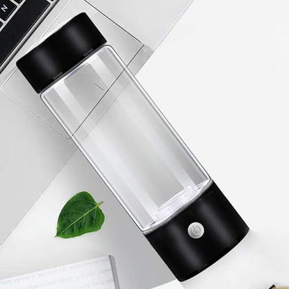 EKDJKK Portable Hydrogen Water Generator Bottle with PEM and SPE Technology, Up to 1300 PPB, Hydrogen Water Bottle, Hydrogen Water Ionizer Machine Ionizer Health Cup for Home Travel (Black)