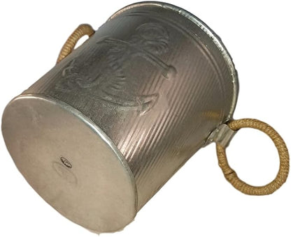 Galvanized Metal Ice Bucket for Drinks or Planter Pail with Rope Handles
