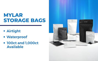 Mylar Bags Odor Sealing 1 Ounce All White - 1000 Count 9" X 6" 6mill Thickness - Packaging Bags - Mylar Bags For Food Storage - Resealable Bags - Odor Sealing Bags