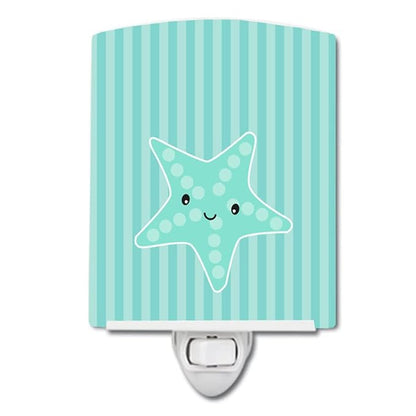 Caroline's Treasures BB7127CNL Starfish Ceramic Night Light Compact, UL-Certified, Ideal for Bedroom, Bathroom, Nursery, Hallway, Kitchen, 6x4x3, Multicolor