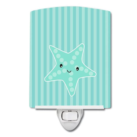 Caroline's Treasures BB7127CNL Starfish Ceramic Night Light Compact, UL-Certified, Ideal for Bedroom, Bathroom, Nursery, Hallway, Kitchen, 6x4x3, Multicolor