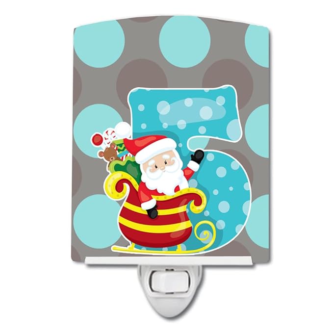 Caroline's Treasures BB8691CNL Christmas Month 5 Ceramic Night Light Compact, UL-Certified, Ideal for Bedroom, Bathroom, Nursery, Hallway, Kitchen, 6x4x3, Multicolor