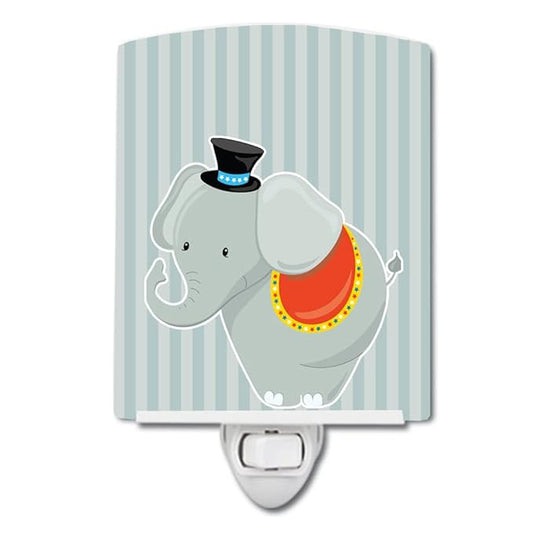 Caroline's Treasures BB8698CNL Elephant Ceramic Night Light Compact, UL-Certified, Ideal for Bedroom, Bathroom, Nursery, Hallway, Kitchen, 6x4x3, Multicolor