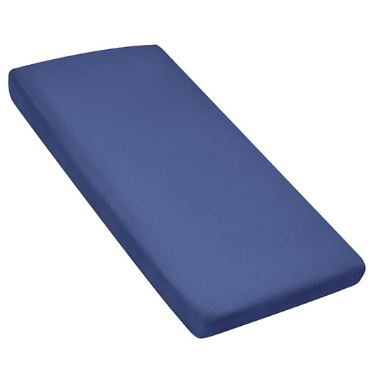 Nap Mat Sheet 2 Pack, 24" x 48" x 4" Fitted Elastic Corners Preschool Day Care Rest Nap Mat Cover, Soft & Breathable Baby Sheets for Regalo My Cot Portable Toddler Bed and Joovy Travel Cot, Navy