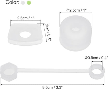 PATIKIL Silicone Spill Stopper for Straw Cup 1.0 2.0 40oz/ 30oz, Set of 9 Tumbler Accessories Including 3 Straw Cover Cap, 3 Square Spill Stopper and 3 Round Leak Stopper, Clear/Green