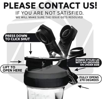 HELIMIX 1.5 Vortex Blender Shaker Bottle Holds Upto 20oz | No Blending Ball or Whisk | USA Made | Portable Pre Workout Whey Protein Drink Shaker Cup | Mixes Cocktails Smoothies Shakes | Top Rack Safe