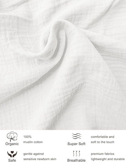 White Crib Sheets Cotton, 28" x 52" Baby Crib Sheets for Standard Crib Mattress, Soft and Breathable Neutral Cotton Crib Sheets (46C-12)