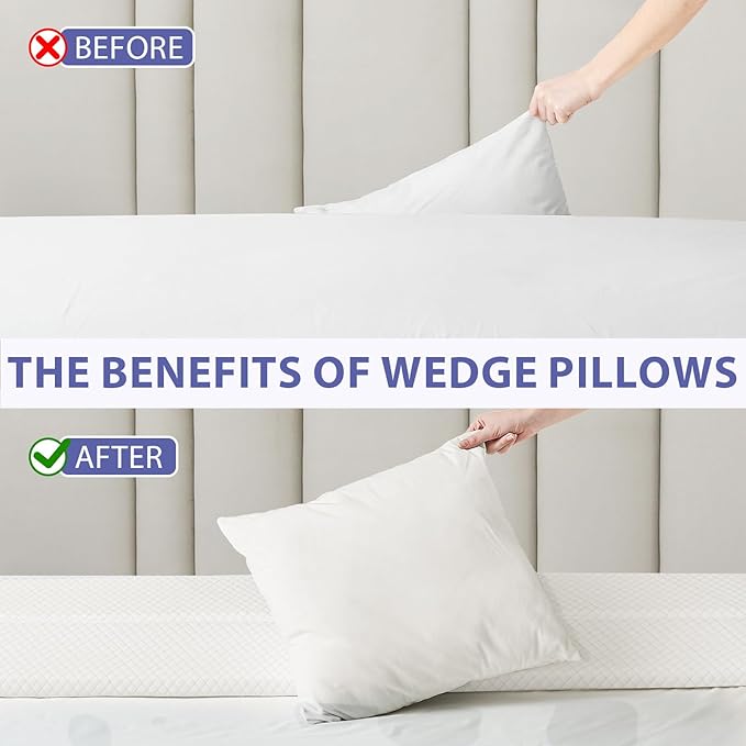 Bed Wedge Pillow for Headboard - Wedge Pillow Headboard Queen (60"x10"x6") - Foldable Bed Gap Filler/Headboard Pillow/Mattress Wedge - Fill Gap (0-8") Between Headboard and Mattress - Cream