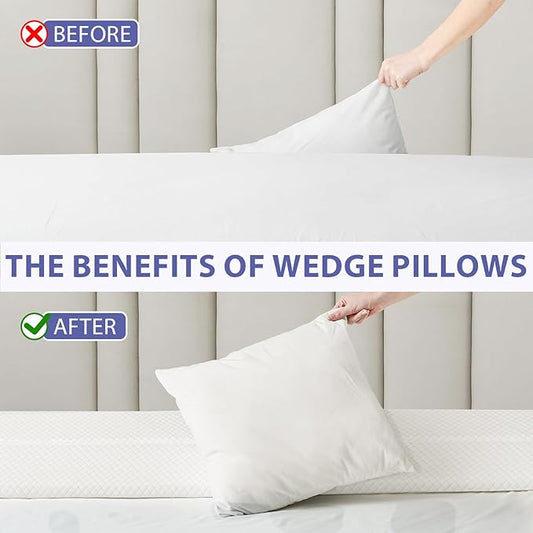 Bed Wedge Pillow for Headboard - Wedge Pillow Headboard Queen (60"x10"x6") - Foldable Bed Gap Filler/Headboard Pillow/Mattress Wedge - Fill Gap (0-8") Between Headboard and Mattress - Cream