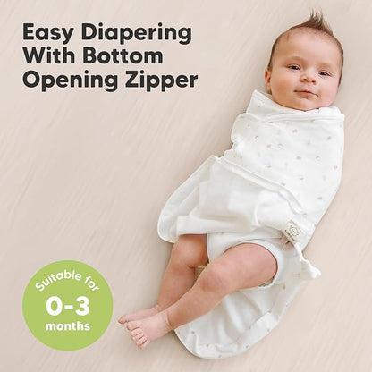 Baby Swaddle Sleep Sacks with Zipper - 3-Pack Newborn Swaddle Sack, Baby Swaddles Sleep Sack 0-3 Months, Wearable Blanket Baby, Baby Swaddle Blanket Wrap, Swaddle Sack, Easy Change Swaddle (Forest)