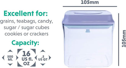 BopTop (1pc - 500ml) Airtight Food Storage Container – Mechanical Silicone Seal Canister - BPA-Free - 0.5Qt