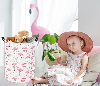 Pink Flamingo Kids Laundry Basket Baby Hamper Flamingo Toy Storage Bin for Boys Room Decor Baby Nursery Hamper Gift Baskets for Bedroom Bathroom(Pink Flamingos)
