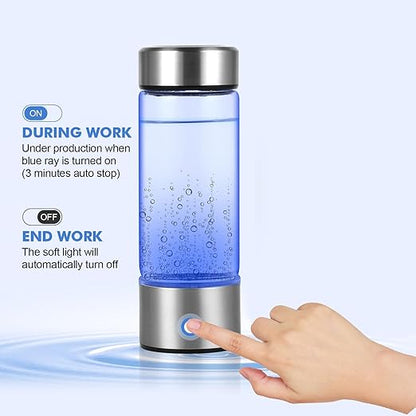 Hydrogen Water Bottle, Portable Hydrogen Water Ionizer Machine, Rechargeable Hydrogen Water Bottle Generator,with Pem SPE Technology Hydrogen Water Cup for Exercise, Travel