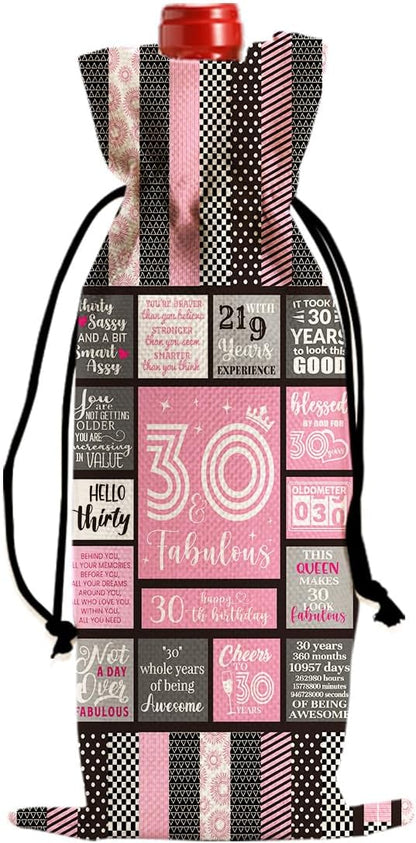 Funny 30 Year Old Birthday Gifts for Women Wine Bag, Happy Anniversary 30th Birthday Party Decorations for Him Her Wine Bags, 30th Birthday Gifts for Her Men Women Wine Bottle Bag