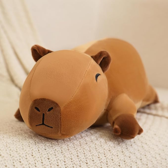 SQEQE Weighted Capybara Plush, Weighted Capybara Stuffed Animal for Anxiety, Cute Capybara Plushies Soft Capybara Pillow Toy Gift for Kids Adults 13.8 Inch, 1.6 lbs