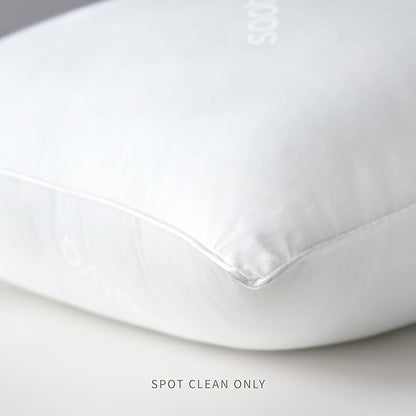 Saatva Down Alternative Pillow - Hypoallergenic Pillow with Plush & Airy Feel - Breathable Organic Cotton Cover - Lofty Microdenier Down Alternative - Queen (28"x16"), 1 Pack
