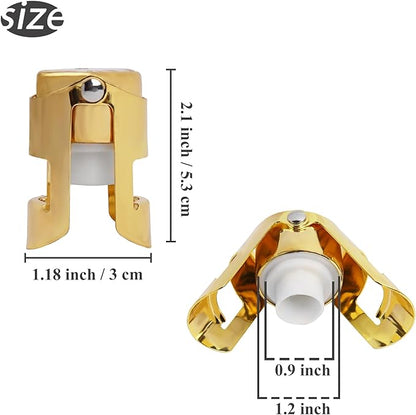 LIZIMANDU Champagne Stopper, Stainless Steel Bottle Plug Sealer for Sparkling Wine, Superior Leak,keeps Wine, Champagne, Prosecco, Cava, and Sparkling Wine fresh longer(1-Gold Splash Ink)