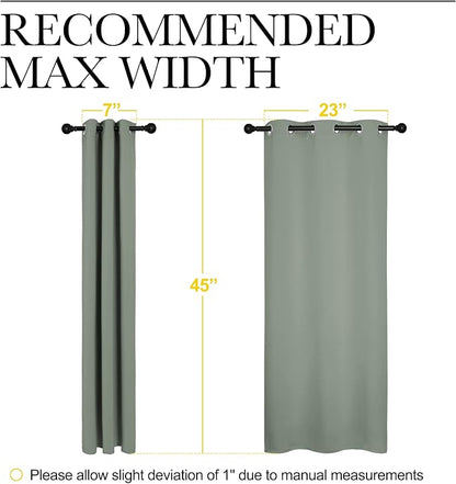 NICETOWN Bedroom Curtain Panels Blackout Draperies, Thermal Insulated Solid Grommet Blackout Curtains/Drapes (1 Pair, 29 by 45 inches, Greyish Green)