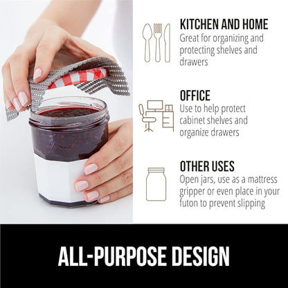 Gorilla Grip powerGRIP Drawer Shelf and Cabinet Liner, Thick Strong Hold, Non-Adhesive Liners Protect Kitchen Cabinets and Cupboard, Bathroom Drawers, Easy Install, Breathable Mat, 24" x30', Gray