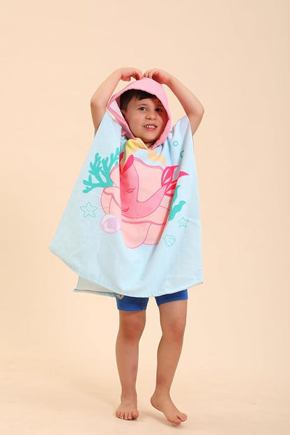 Mermaid Hooded Towels for Kids, Poncho Beach Towels for Kids, Kids Beach Towels for Boys/Girls, Swimming Towels/Towel Robes/Wearable Towels/Pool Towels for Kids 2-10, Hooded Beach Towels for Toddler