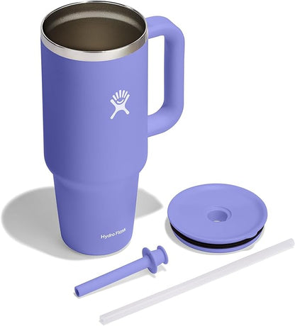Hydro Flask Travel Tumbler Stainless Steel Vacuum Insulated Tumbler with Lid and Straw for Cold Water and Drinks for Sports, School, Work, Car, Travel, Weekends